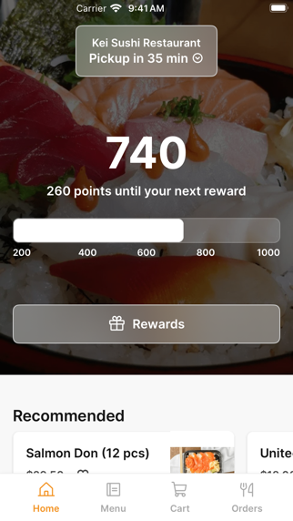 Kei Sushi Restaurant iPhone screenshot 1 - Food & Drink app