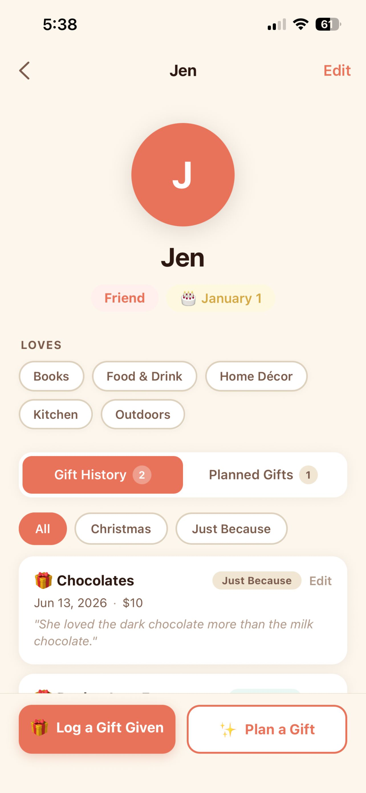 GiftTracker - History/Planner screenshot 6