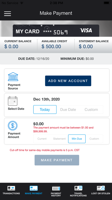 BFCU Credit Screenshot
