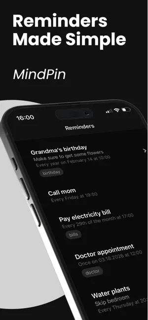 Simple Reminders - MindPin screenshot 1