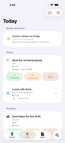 Second Brain: Voice to Action iPhone screenshot