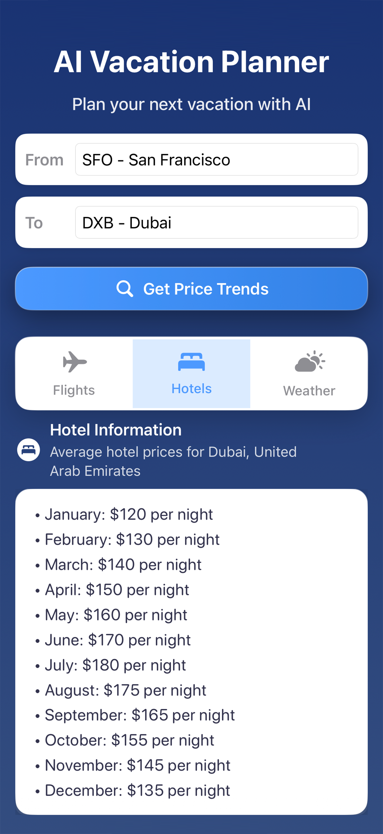 AI Vacation Planner screenshot 3