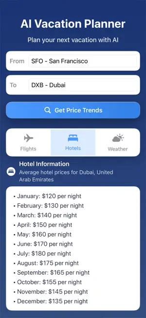 AI Vacation Planner screenshot 3