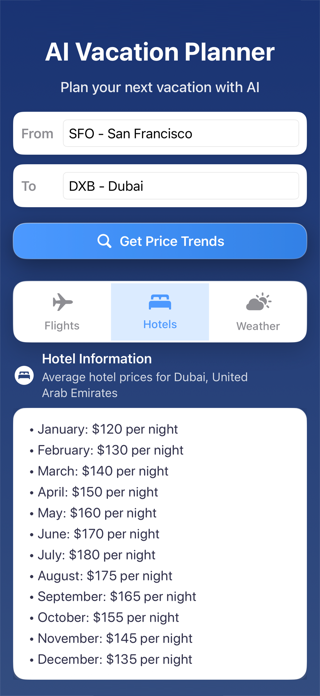 AI Vacation Planner Screenshot 3 of 4