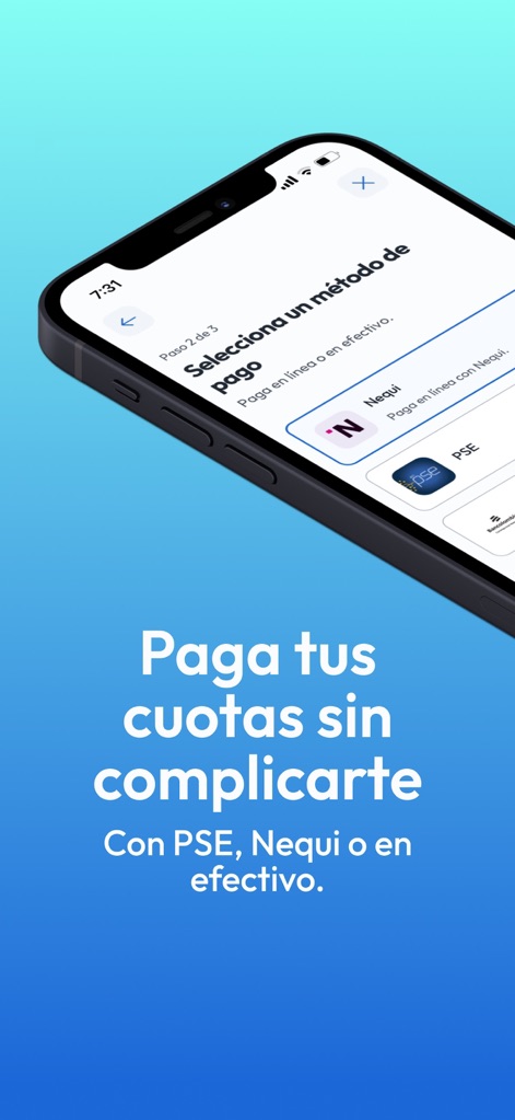 Addi Shop - Compra a cuotas - Users can easily manage their installment payments by choosing from convenient options like Nequi or PSE directly within the app.