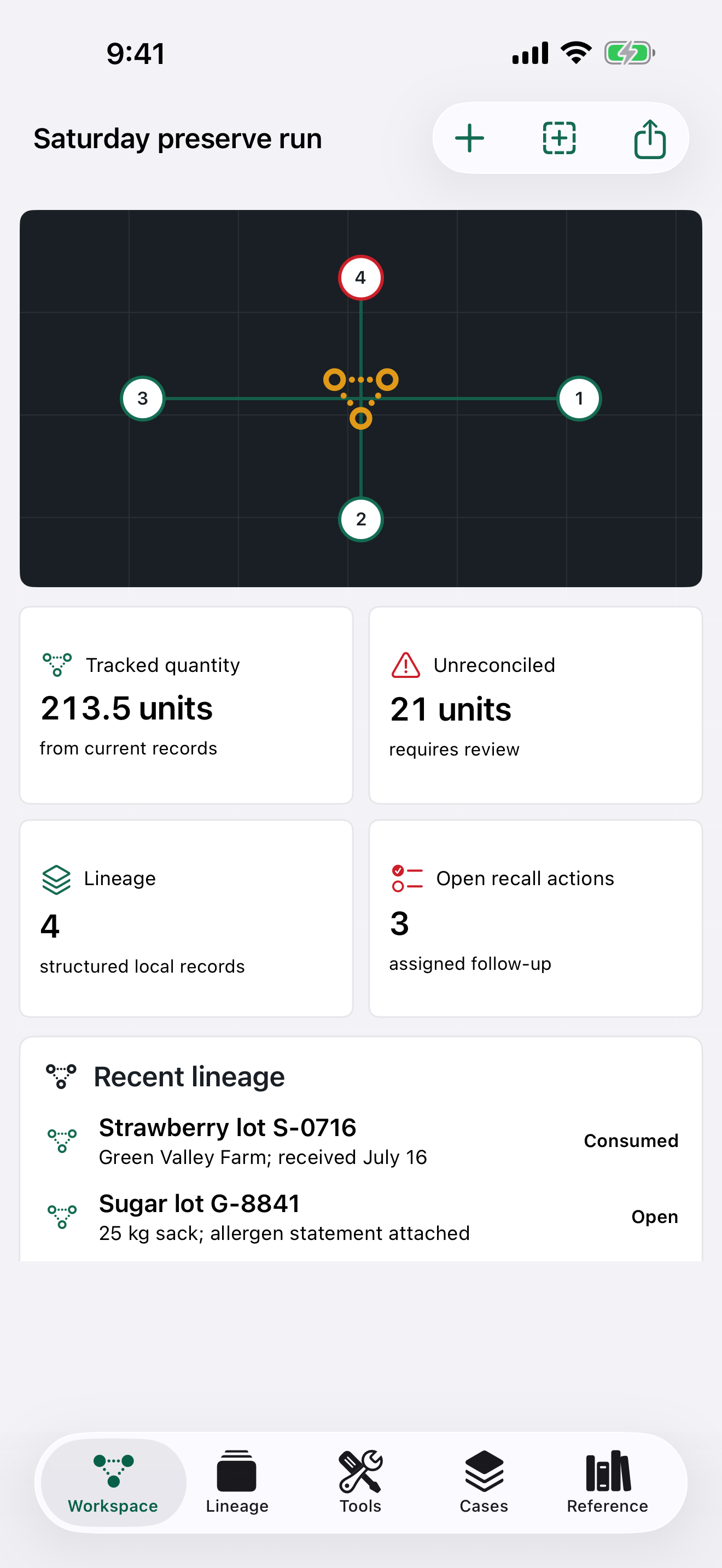 TraceLarder: Batch Recall screenshot 1 of 4