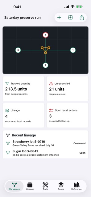 TraceLarder: Batch Recall screenshot 1