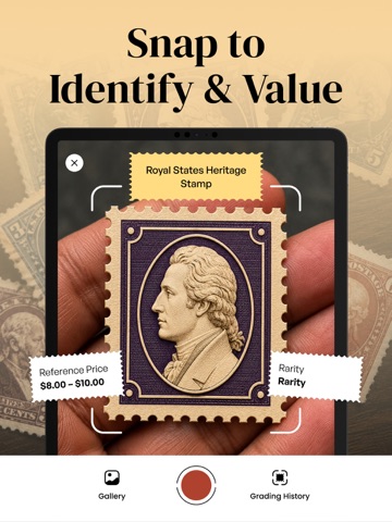 Stamp Value Identifier: StmpAI iPad screenshot