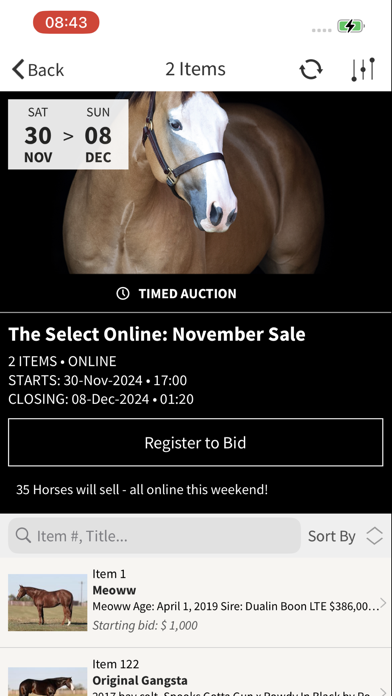 Select Online Horse Sales Screenshot