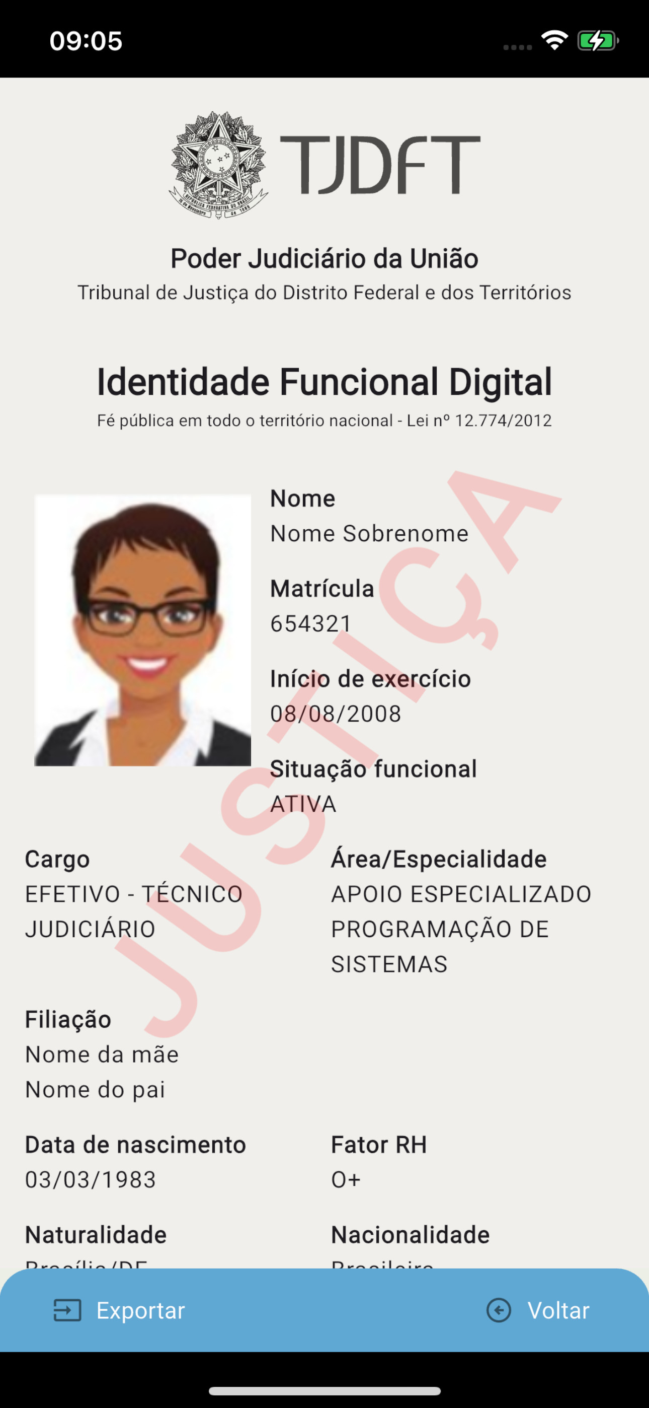 Identidade Funcional TJDFT