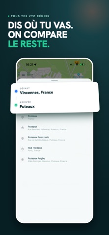OptiRide : Comparateur VTC iPhone screenshot