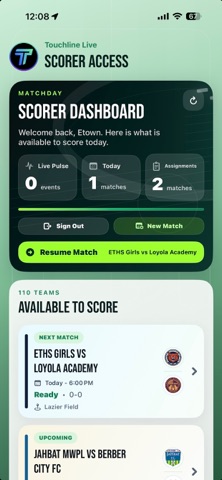 TouchLineScoreApp Screenshot 2 of 3