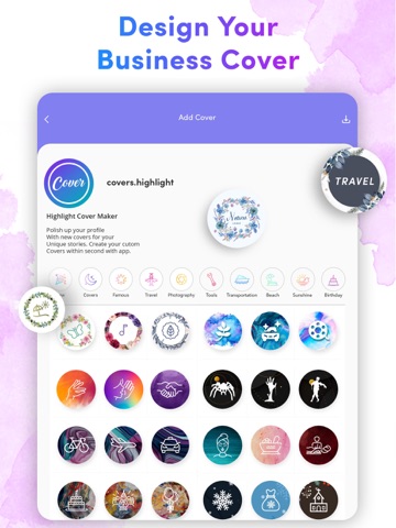 Cover Highlights · Logo maker iPad screenshot