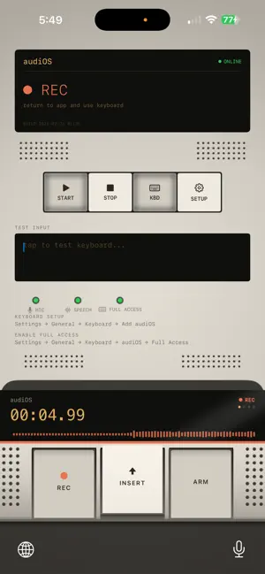 audiOS Terminal Keyboard screenshot 3