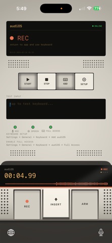 audiOS Terminal Keyboard Screenshot 3 of 4