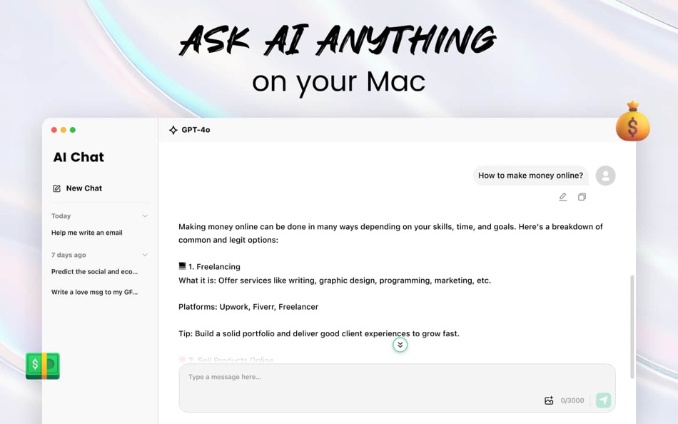 #1. AI Chat: Super AI Assistant (macOS) 由: SevenSeas AI Studio