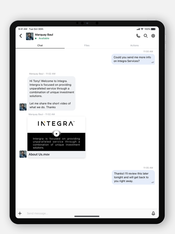 Integra Management iPad screenshot 3 - Business app