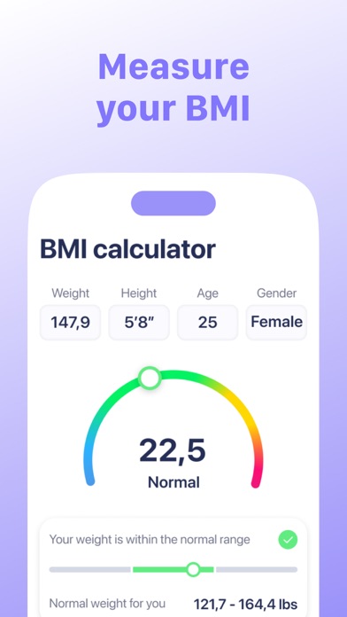 Screenshot #1 pour BMI Calculator・Weight Tracker
