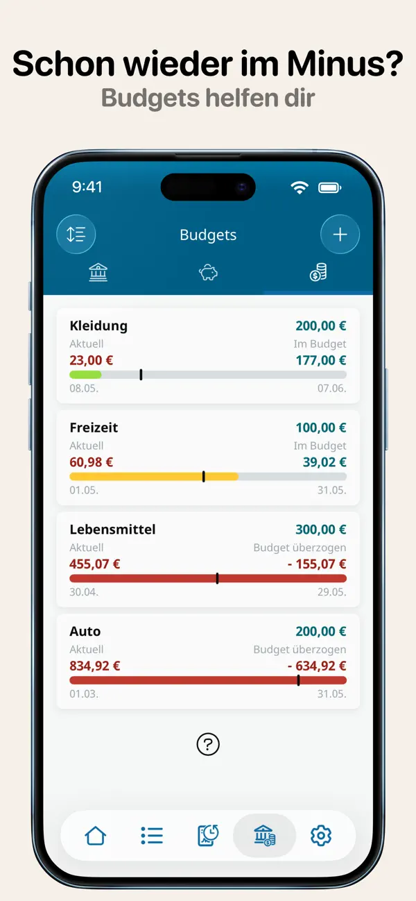 Haushaltsbuch MoneyControl iPhone App Screenshot 5 – Finanzen