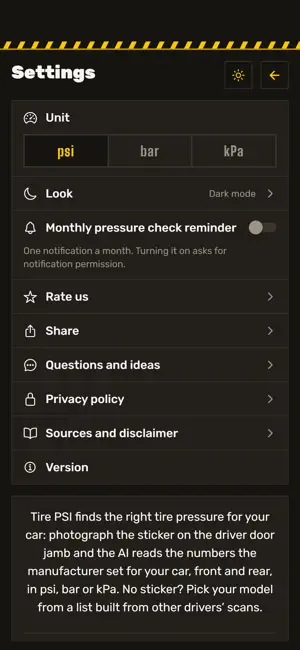 Tire PSI screenshot 4