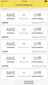 Schiphol - Live flight info screenshot