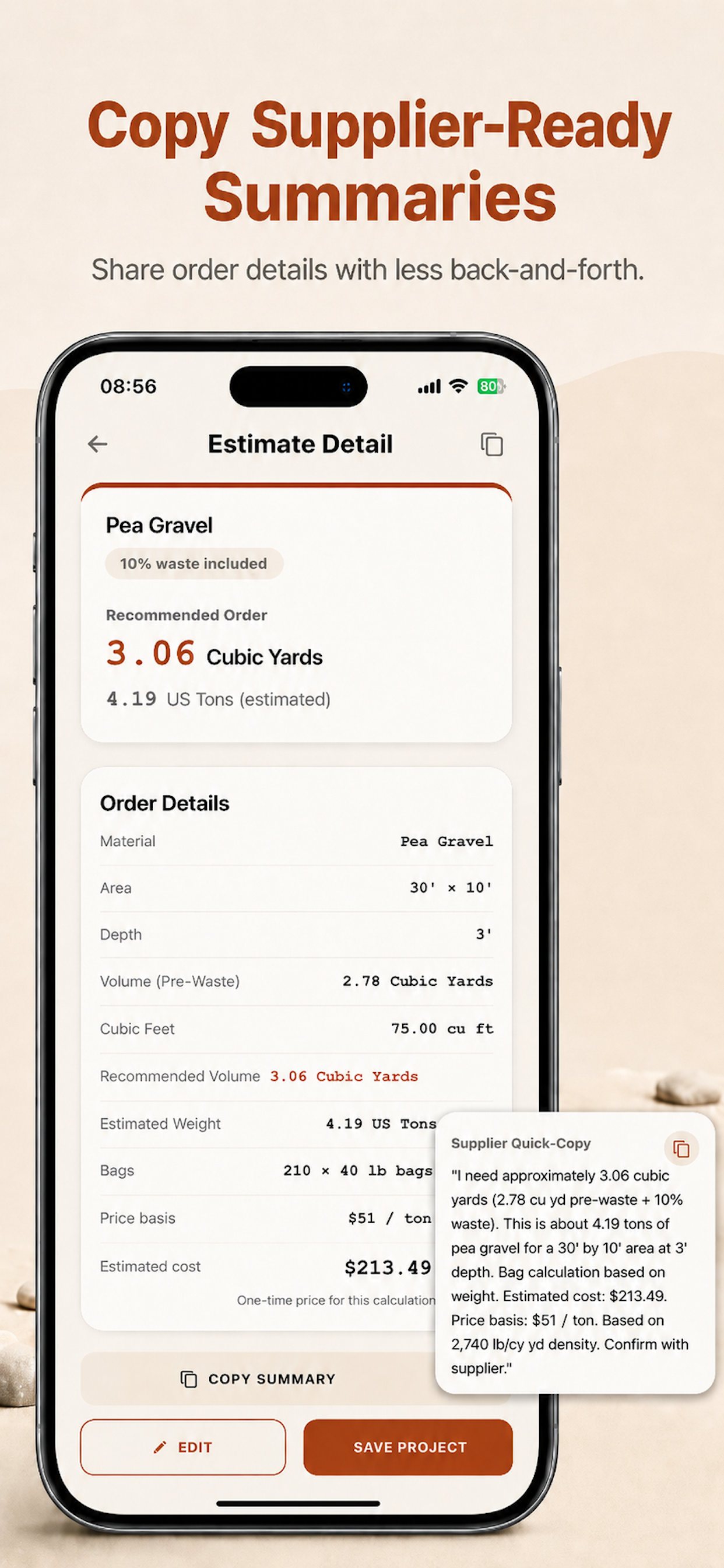 Sand & Gravel Yard Calculator screenshot 5