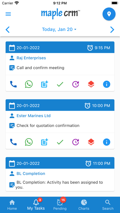 Maple CRM Screenshot