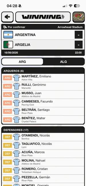Winning Argentina iPhone screenshot 4