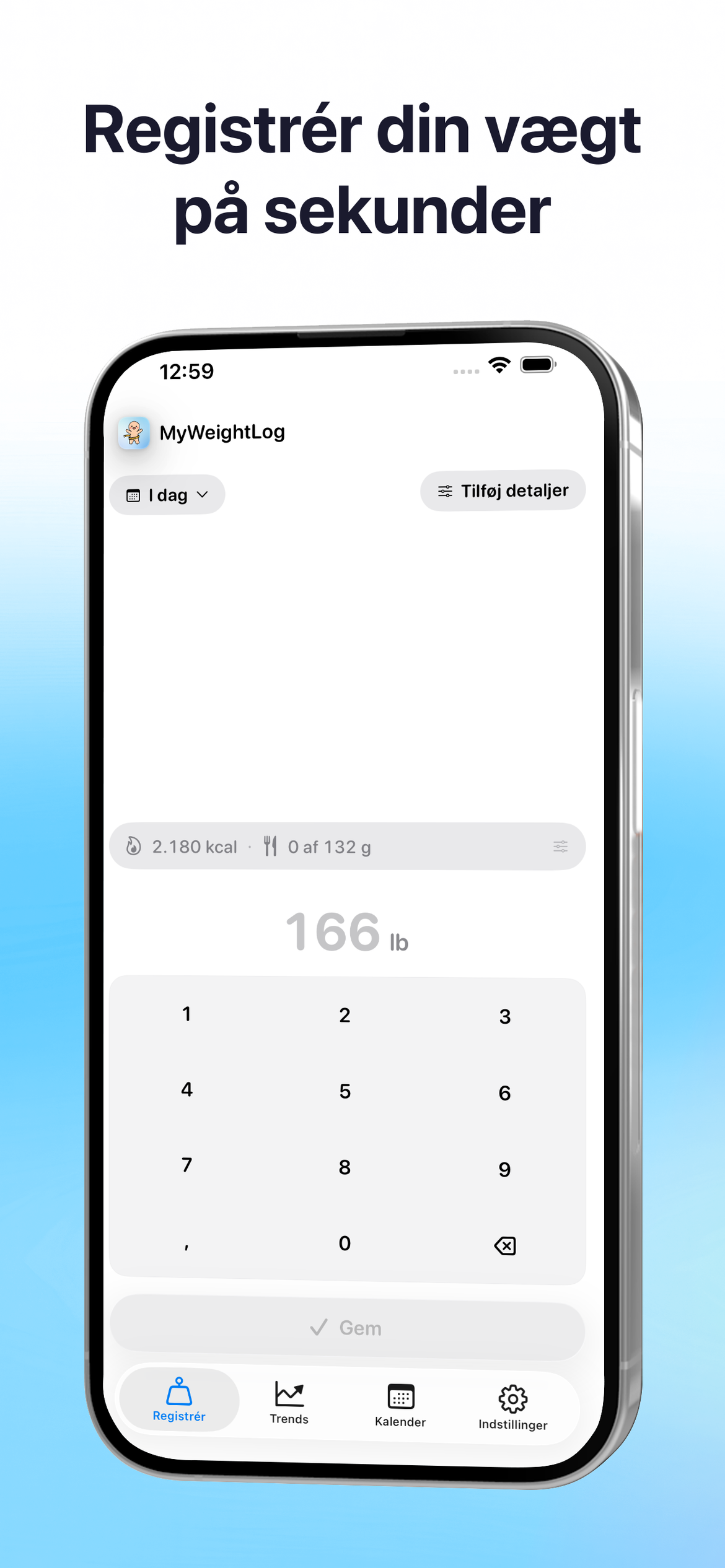 MyWeightLog app screenshot 2