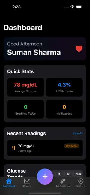 Blood Sugar: Diabetes Tracker screenshot 1