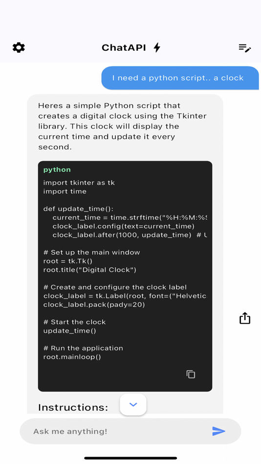 #1. Chat API – AI Wrapper (iOS) De: Andres Nunez Soto