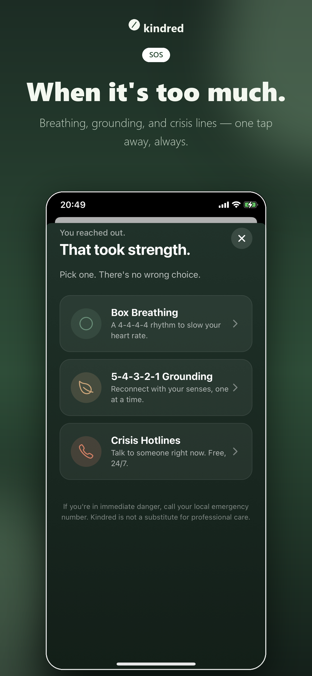 Kindred: Mental Health & Mood screenshot 8