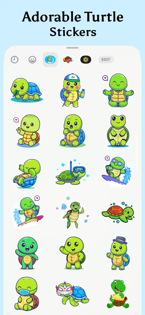 Screenshot #1 pour Adorable Turtle Stickers