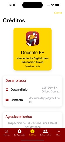 Docente EF screenshot