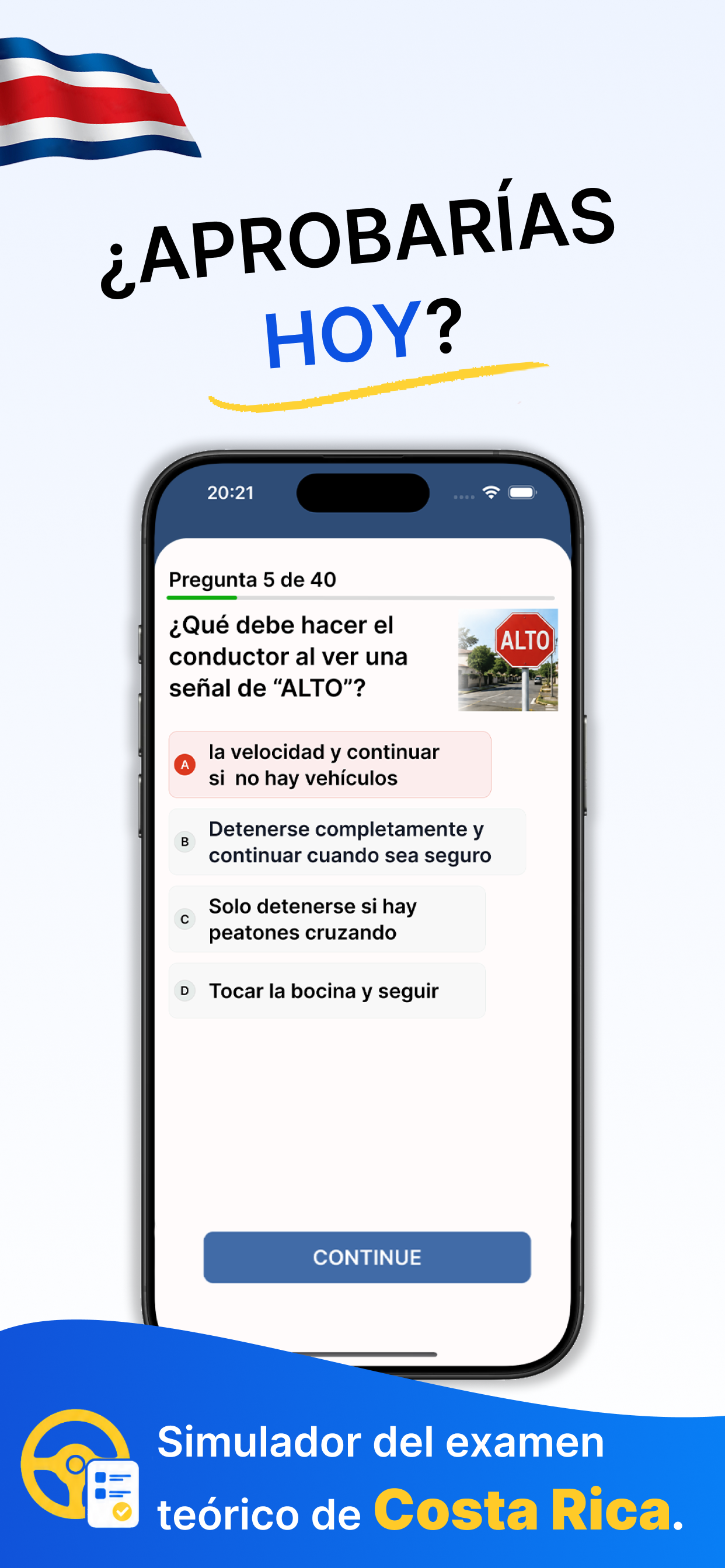 Examen teórico Costa Rica 2026