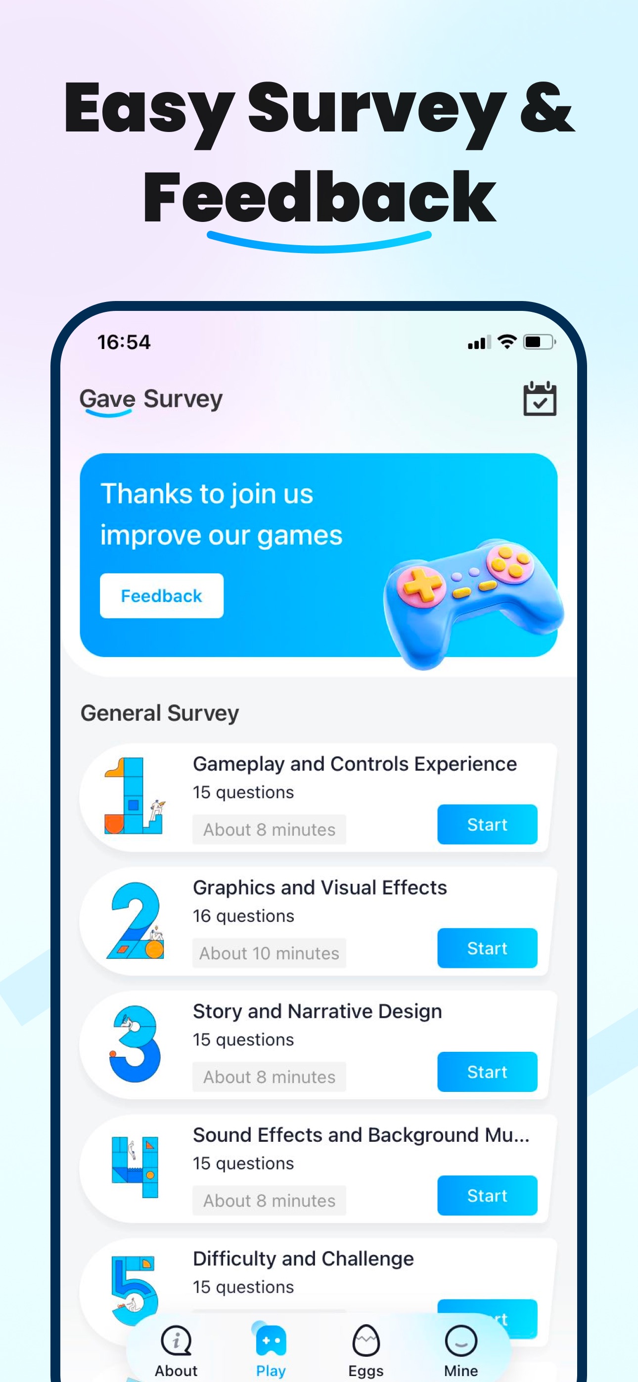 Gave Survey - Play & Feedback screenshot 2