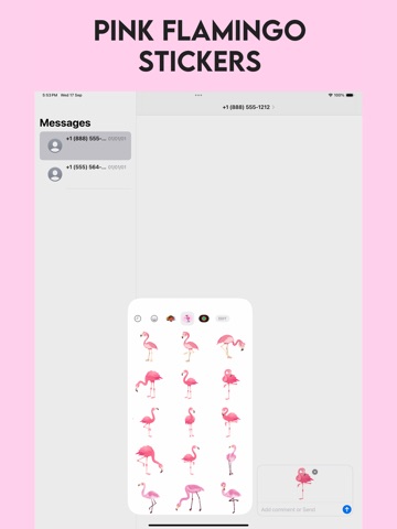 Pink Flamingo Stickers!! iPad screenshot