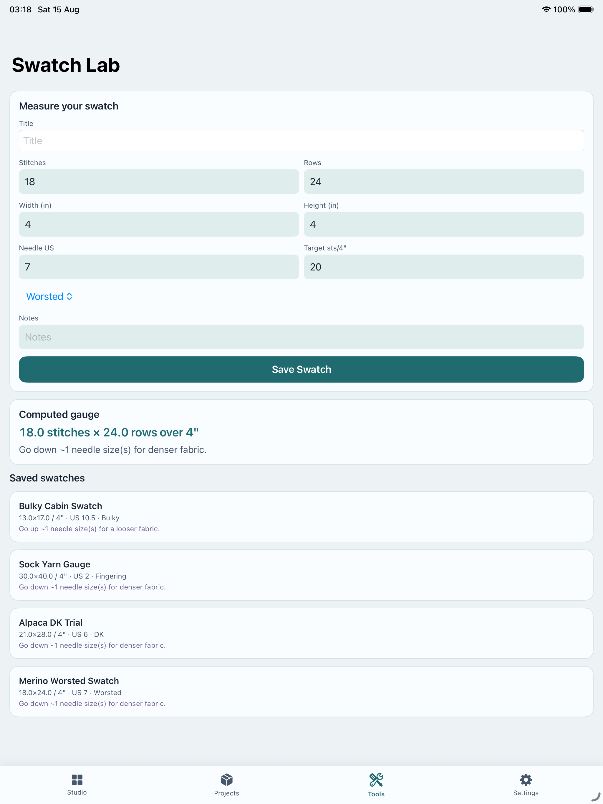 GaugeMath Knit Studio screenshot 14