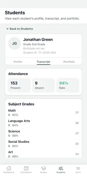 Trackfolio - Homeschool screenshot 4