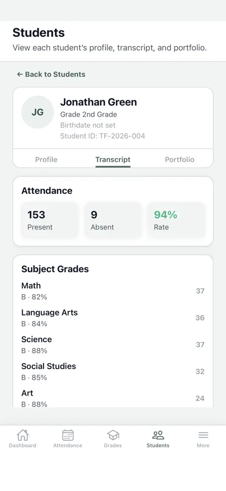 Trackfolio - Homeschool screenshot 4
