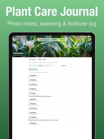 Plant Care: Watering Reminder iPad screenshot