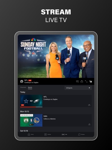 NBC Sports iPad screenshot
