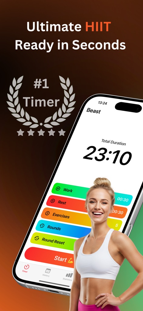 Interval Timer Workout - Beast - App de Salud y forma física | MWM