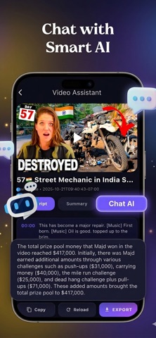 AI Video Chat & Transcript screenshot