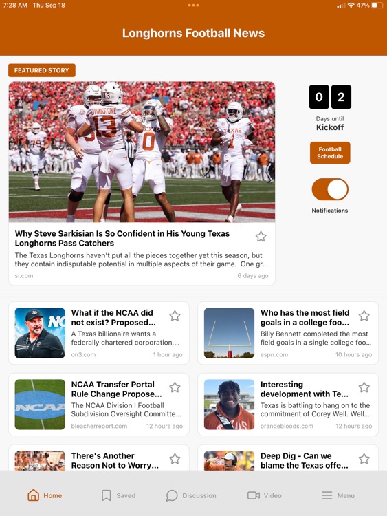 Longhorns Football News