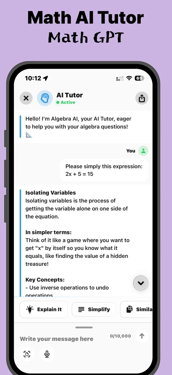 Screenshot #3 pour Algebra AI: Math Helper