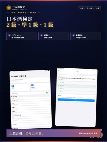 日本酒検定2級・準1級・1級 対策アプリ iPad screenshot