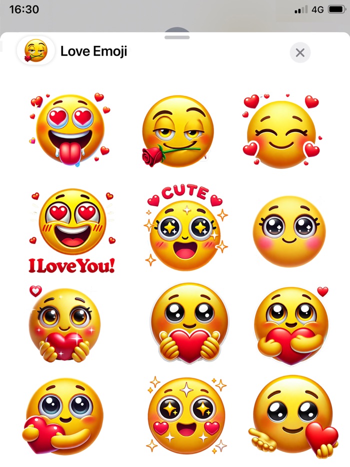 Love Emojis Couple Stickers