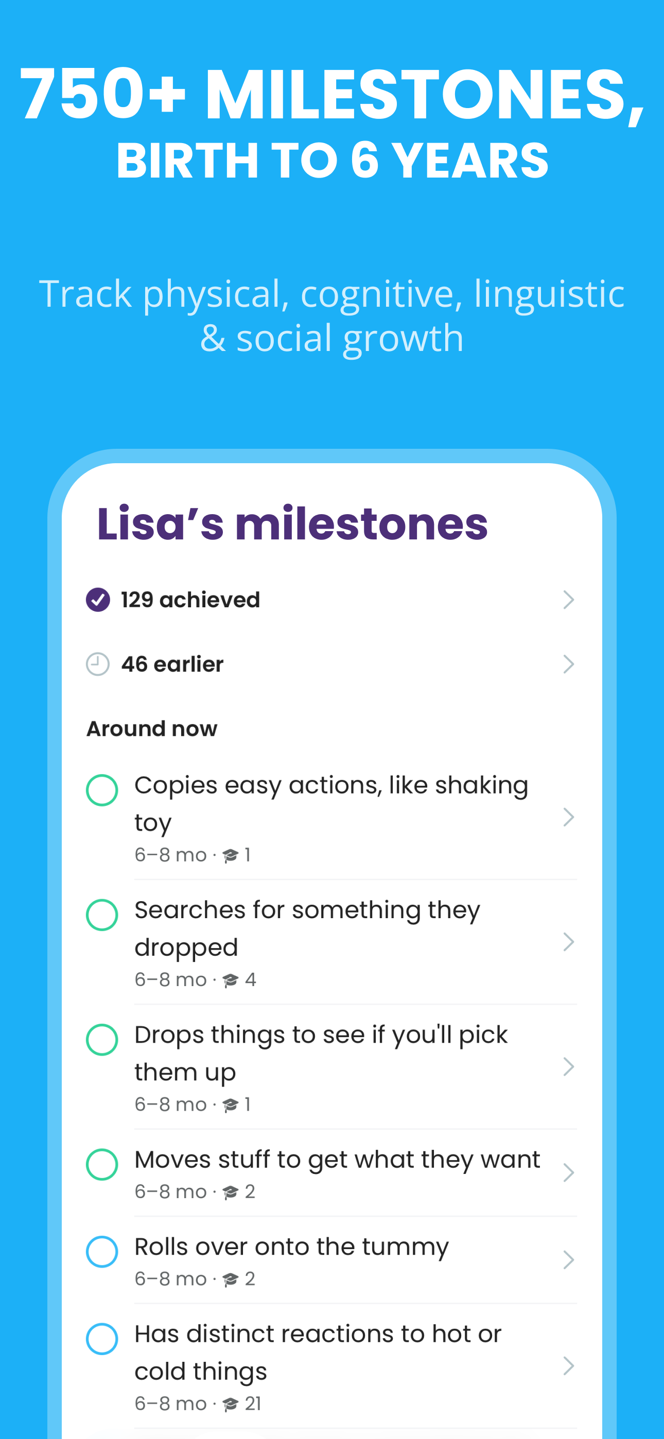 Baby Leap: Milestone Tracker screenshot 2