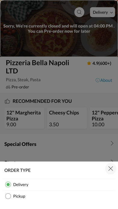 Pizzeria Bella Napoli LTD Screenshot